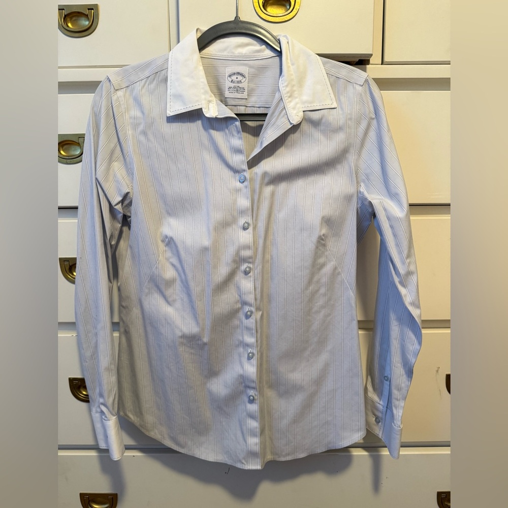 Brooks Brothers Pale Blue Striped Button-Up Shirt